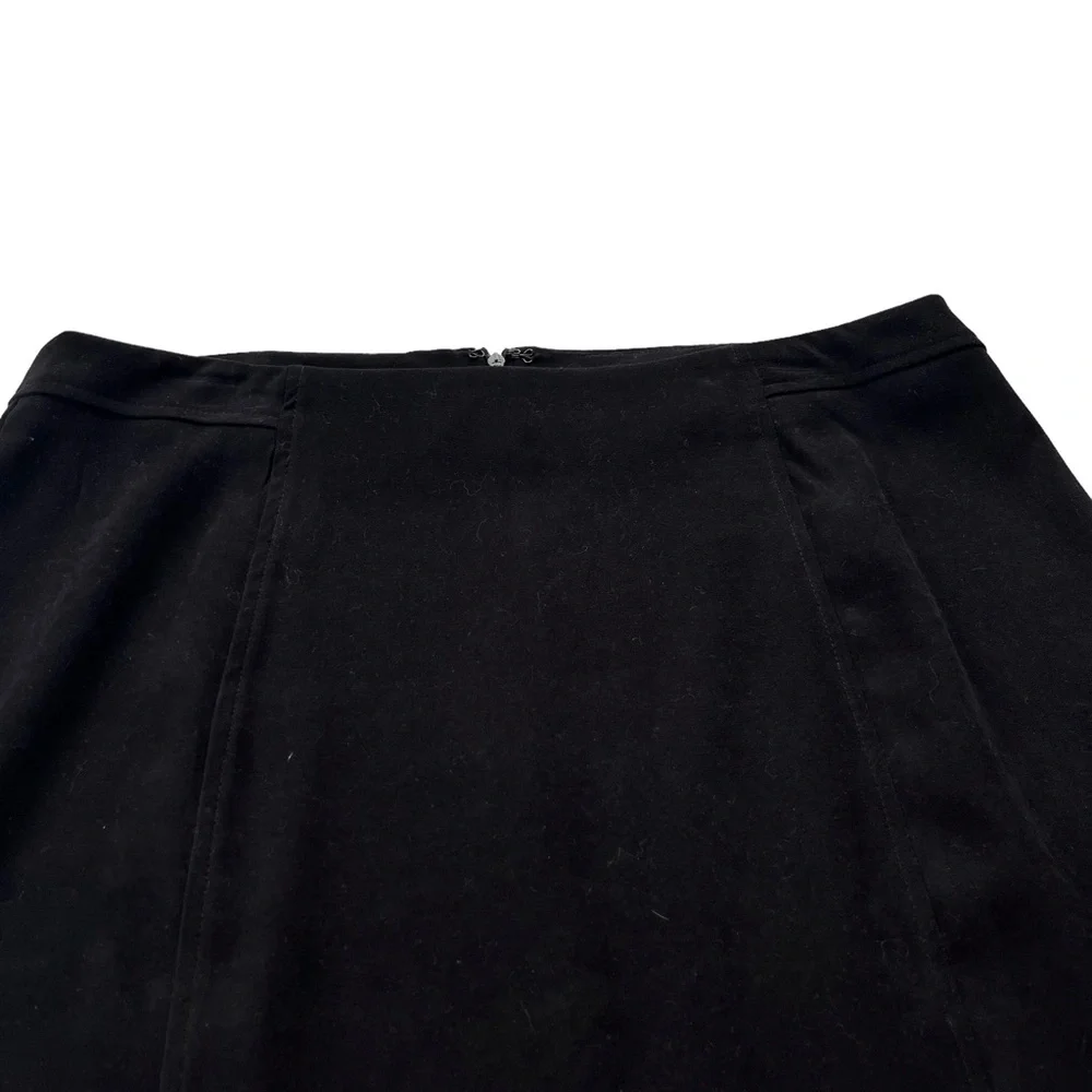 Laura Scott Womens Size 12 Black Suede Velvet Knee Length Polyester Pencil Skirt